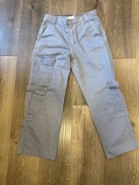 Zara womans Light Gray Cargo Pants